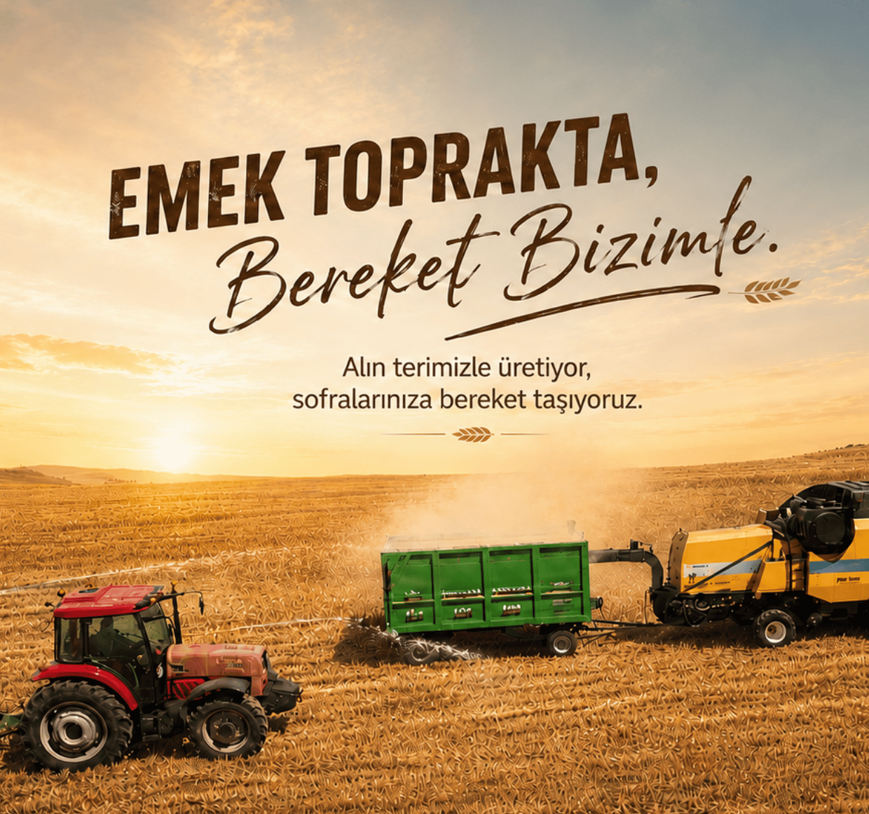 Tarım sahasında hasat ve ekipman